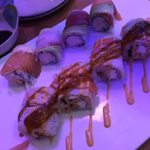 Rainbow Roll and Fire Roll