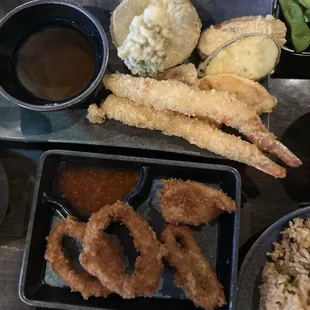 Fried Calamari, Shrimp Tempura, Vegetable Tempura