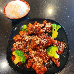 Crispy Sesame Beef and Rice