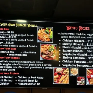 menu and prices