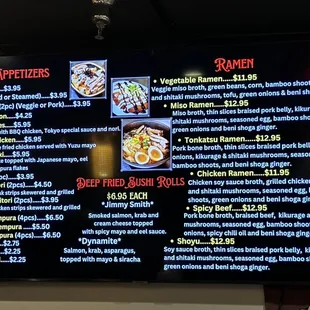 menu and prices