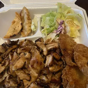 Chicken and shrimp plate