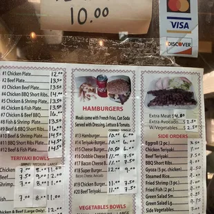 Menu- price went up!!