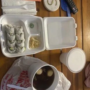 Udon and California Roll Combo