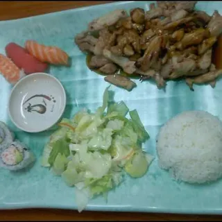 Chicken and Sushi Combo Plate
