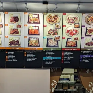 Menu board without any prices listed.