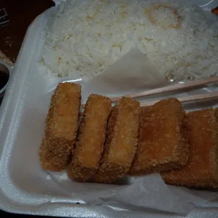 I asked for extra crispy tofu teriyaki and they tempura-ed it. Delicious!