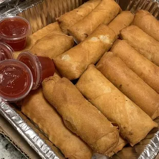 10 orders of egg rolls