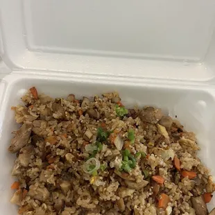 Chicken fried rice (takeout container)