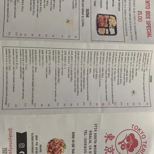 Menu Updated September 2023