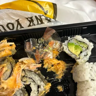plastic that was in my sushi roll