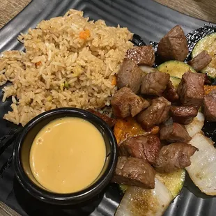 Steak and fried rice habachi