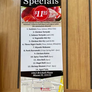 Lunch specials