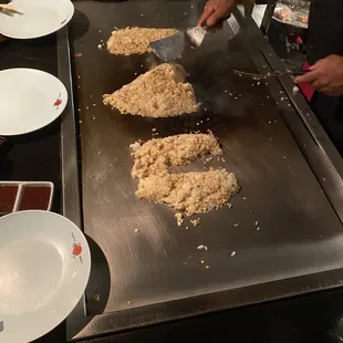 a chef preparing food in a restaurant