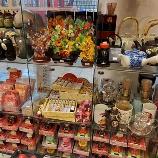a display of various items for sale