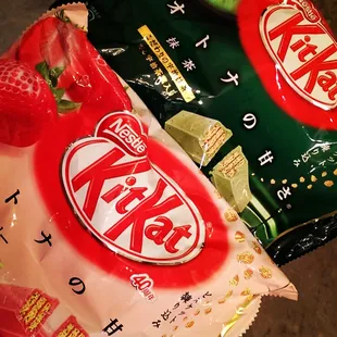 Strawberry and green tea Kit Kats
