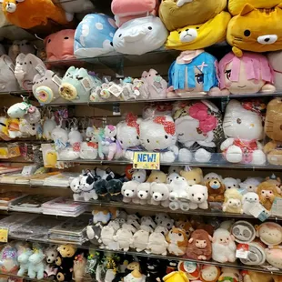 a large assortment of stuffed animals