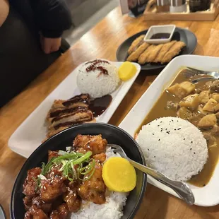 Spicy Karaage Don, Katsu Curry, Chicken Katsu(T)