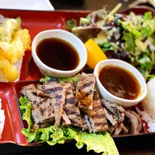 Beef Teriyaki w/Tempura &amp; Californian Roll