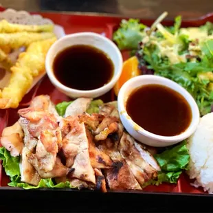 Chicken Teriyaki with Tempura &amp; California Roll