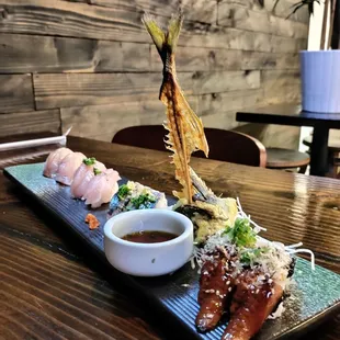 Unagi, aji, yellowtail and red snapper