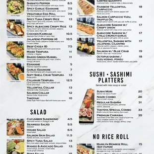 New menu with more serve. Ask servers in store. 
Thank yoi