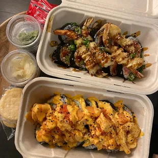 Thundercat Roll (top), The Ocean Bounty Roll (bottom)