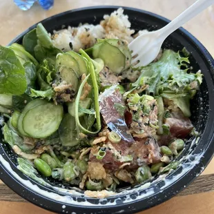 Take out honestly worst poke bowl I've seen
