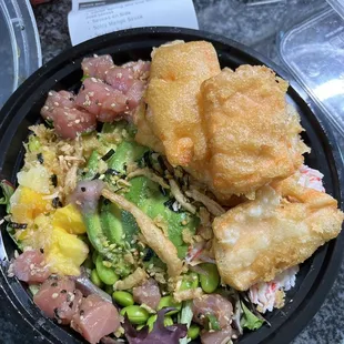 BYOB - tempura salmon & ahi tuna