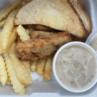 a sandwich and french fries