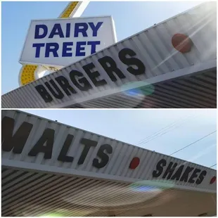 two different views of the sign