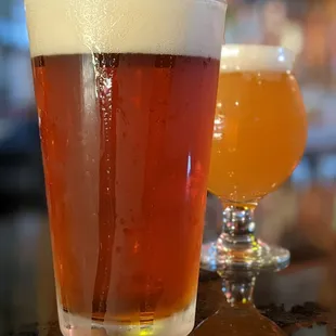 a glass of beer and a glass of beer