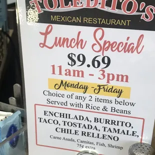 Prices as of June 6, 2021. Still a good price for excellent food and service.