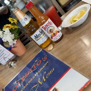 Getting ready to order some good food My Wife is having a nice cold beer and I'm just waiting for my Horchata