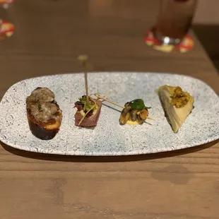 Flight of Four Pintxos