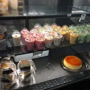 Bakery in the back. Gelatin dessert and flan!
