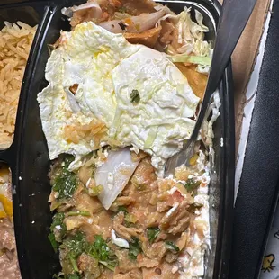 Chilaquiles with an egg