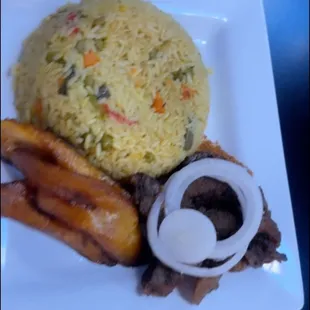 Beef suya fried rice combo