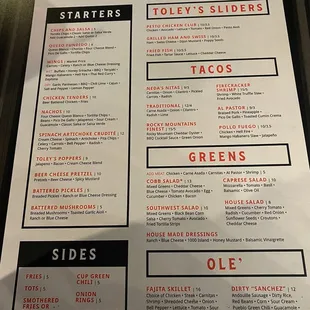 menu