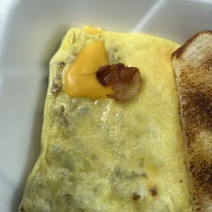 Hair and random bits of cheese and bacon