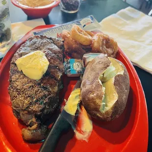 Thursday special $12.99 NY strip with baked potato