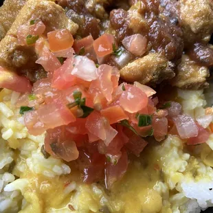 At the Point Ruston Public Market in Tacoma, ordered the Combination Rice Bowl with Chicken. So good!