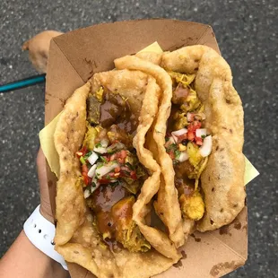 Chicken Poori Tacos