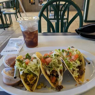 Sofritas tacos with soft corn tortilla