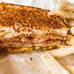 Cuban sandwich with garlic Parmesan cheese