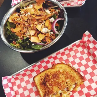 Pick two:  Bacon Mac and Chee Melt  and Apple Pecan Salad