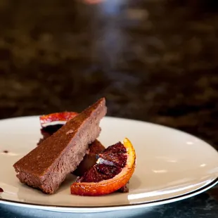 Flourless Chocolate w/ Blood Orange Brulee Photo by MinsonWeddings