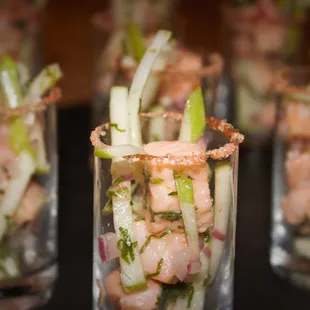 Northwest by Southwest Salmon &amp; Apple Ceviche Shooters