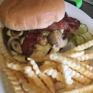 Mushroom bacon swiss