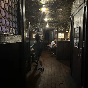 Inside. A little spooky but clean.